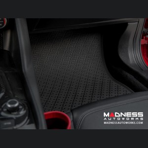 Alfa Romeo Giulia Floor Mat Set - All Weather Rubber Front/ Rear 4 Piece Set - Deluxe - Q4/ AWD Model